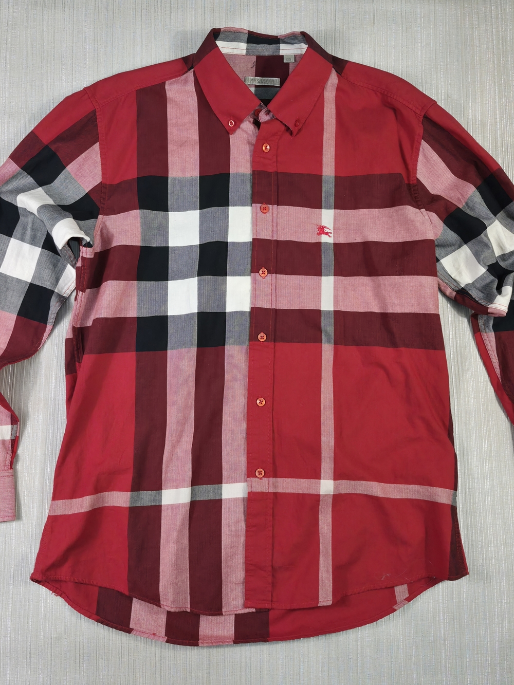 Burberry Red Plaid Button-Down Men's Shirt